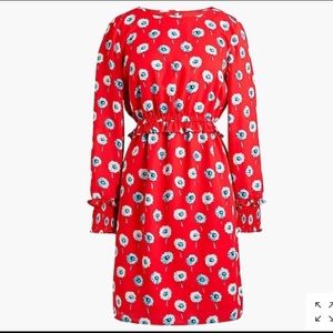 J. Crew Red Longfellow Floral Dress